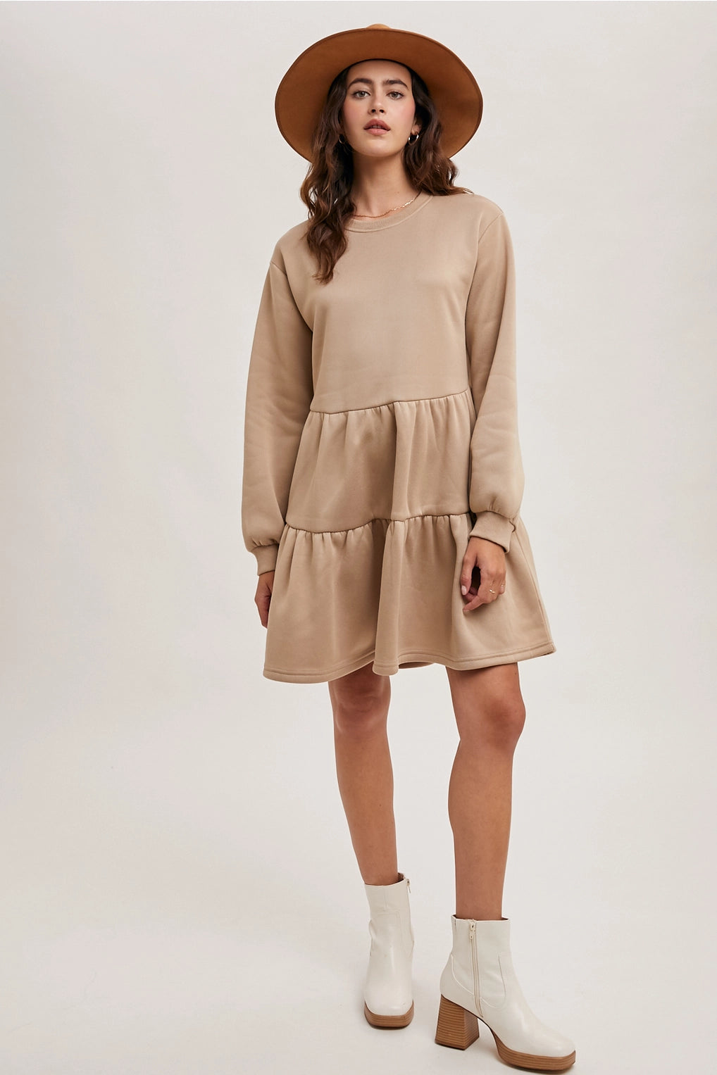 "Tier"amisu Knit Sweatshirt Dress