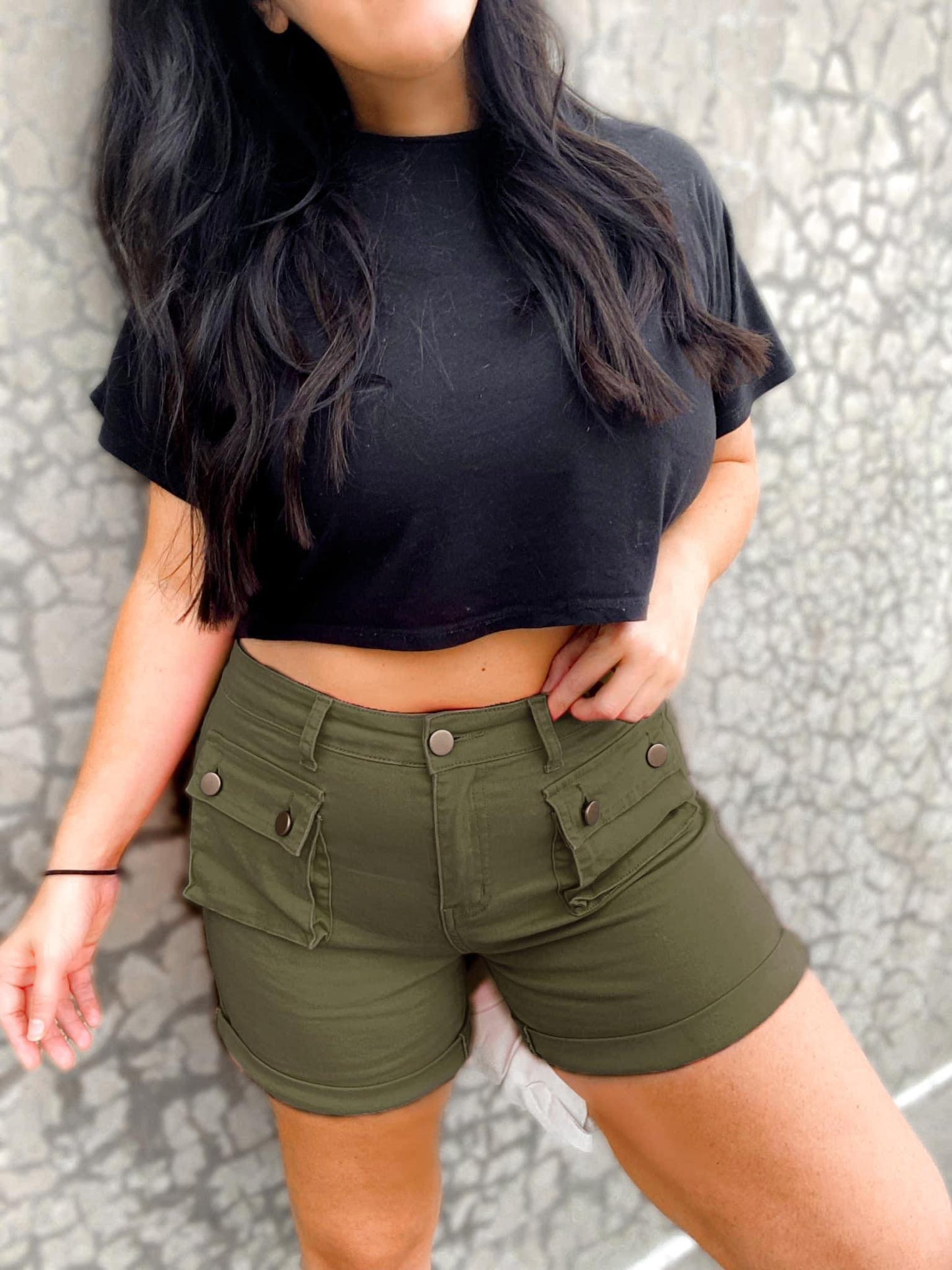 Hyperstretch Denim Cargo Shorts