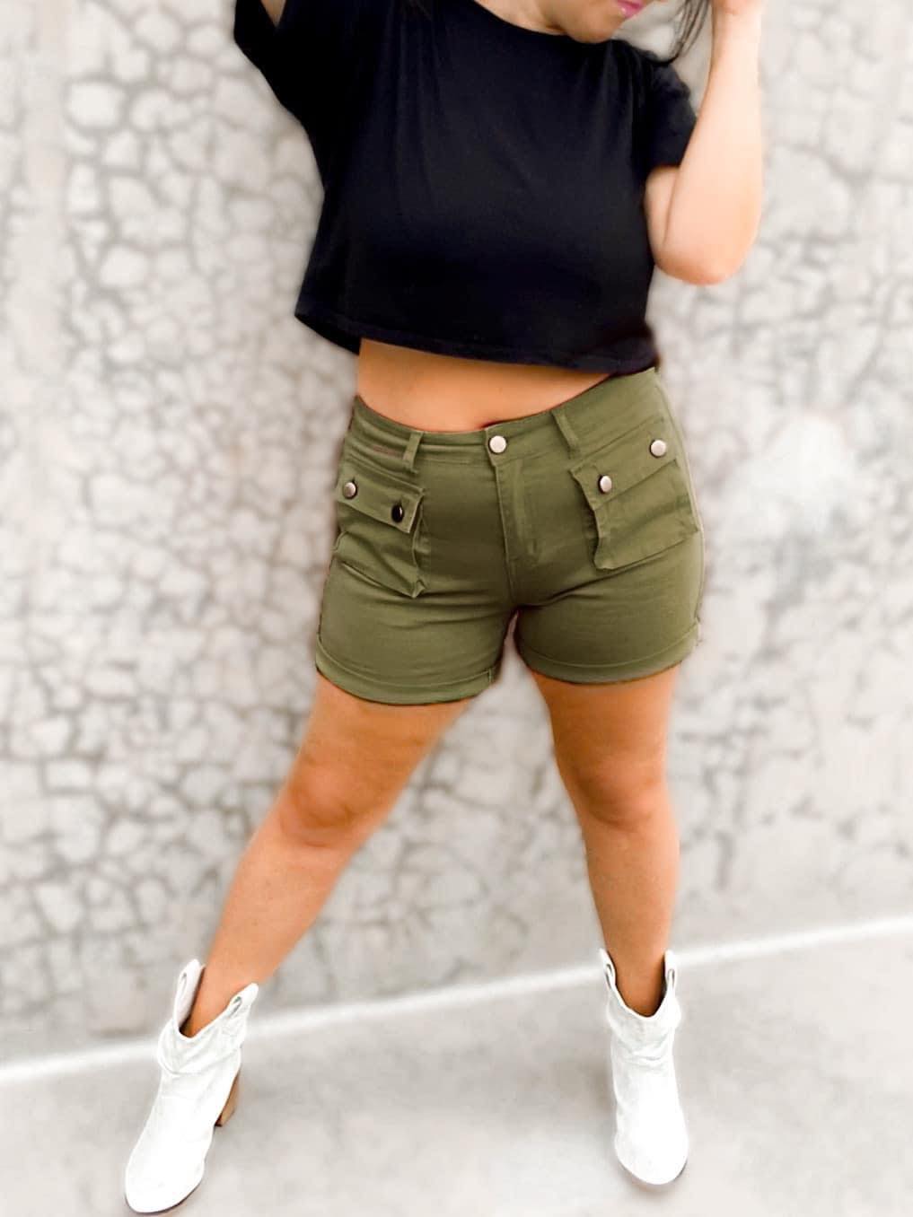 Hyperstretch Denim Cargo Shorts