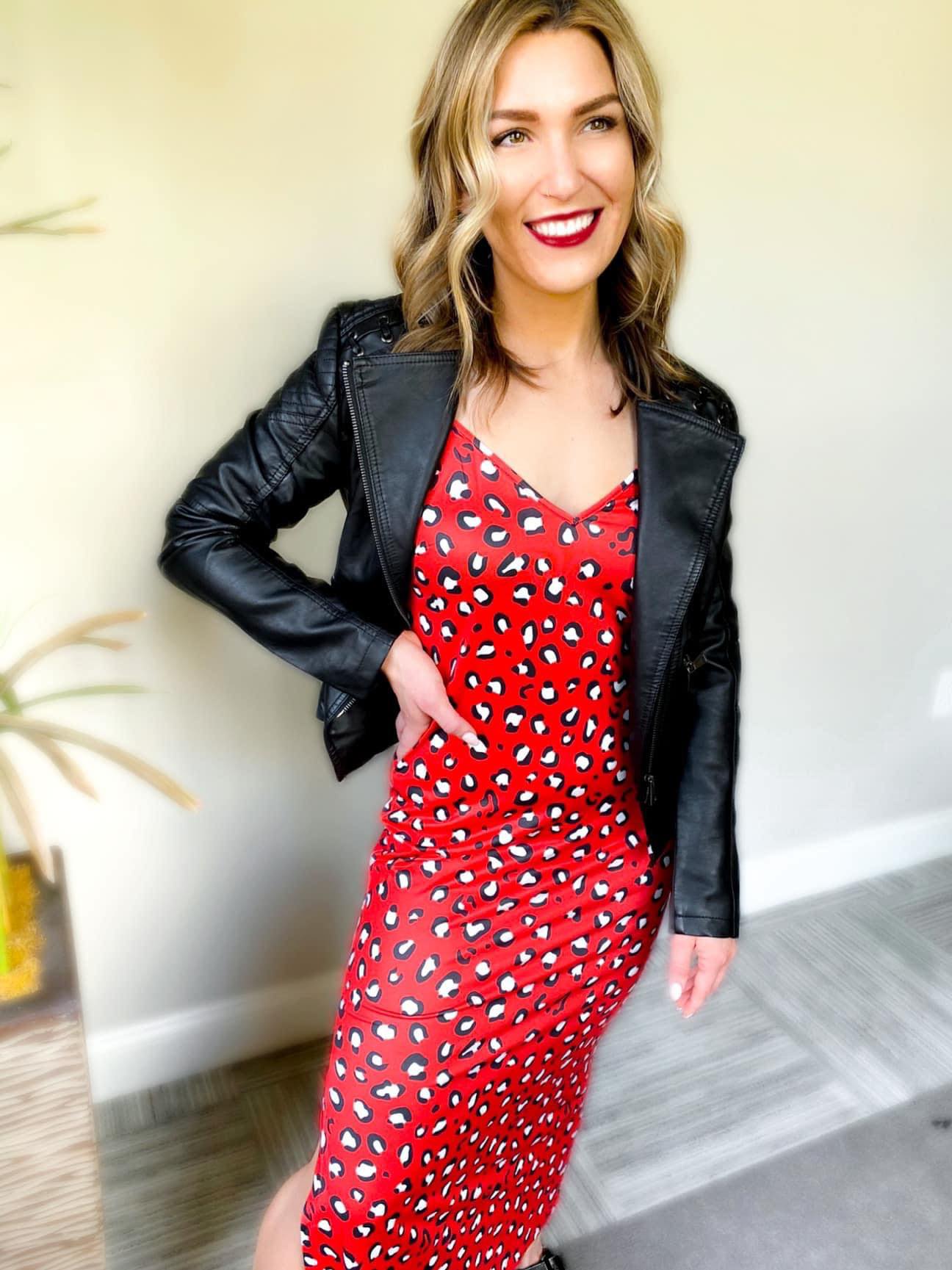 Red Hot Leopard Bodycon Dress