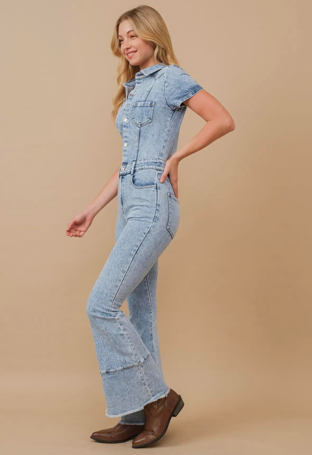 Denim Days Flare Leg Jumpsuit