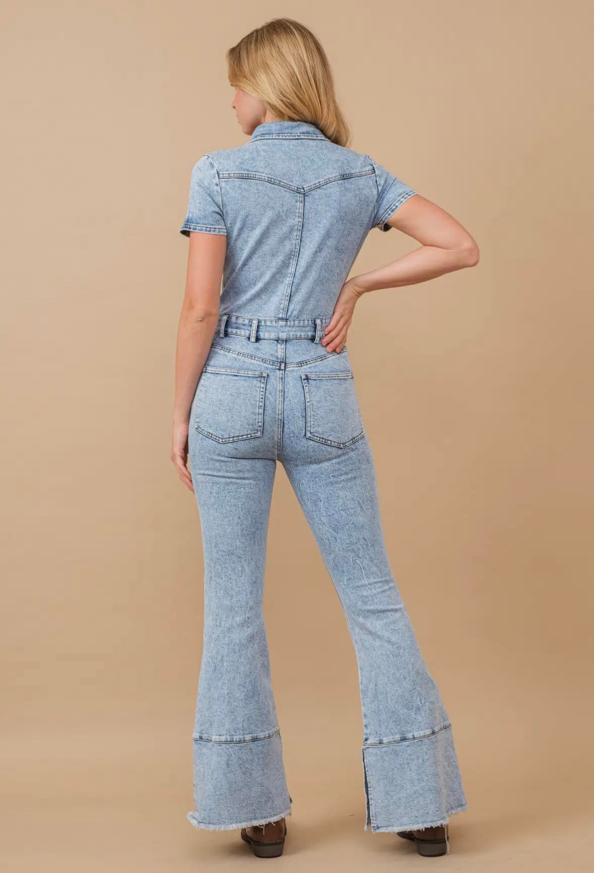 Denim Days Flare Leg Jumpsuit