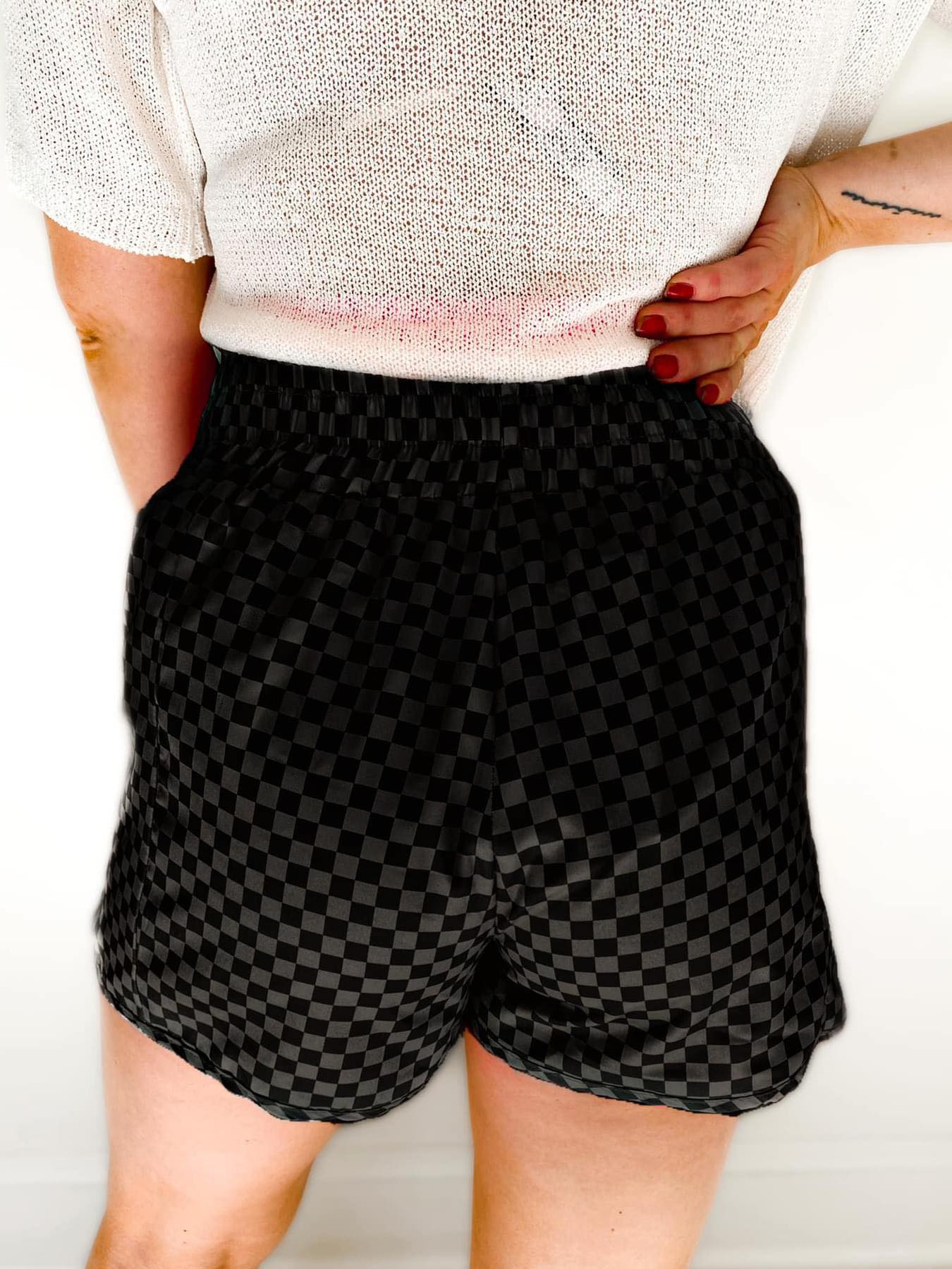 Checkered Athleisure Shorts