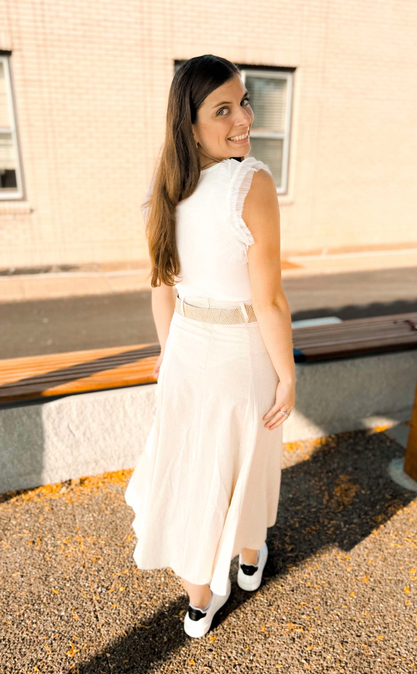 Sandstone Linen Maxi Skirt