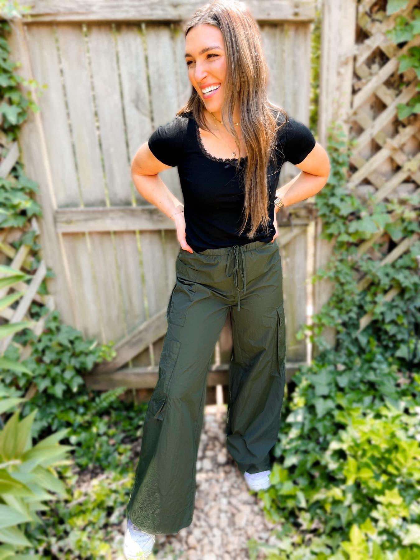 Asymmetrical Pocket Wide Leg Cargos