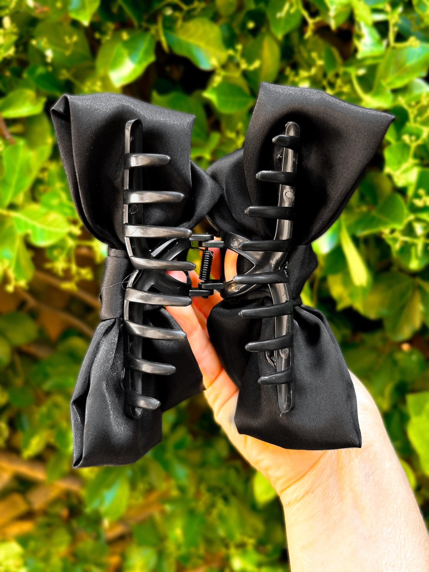 Large Satin Bow Claw Clips
