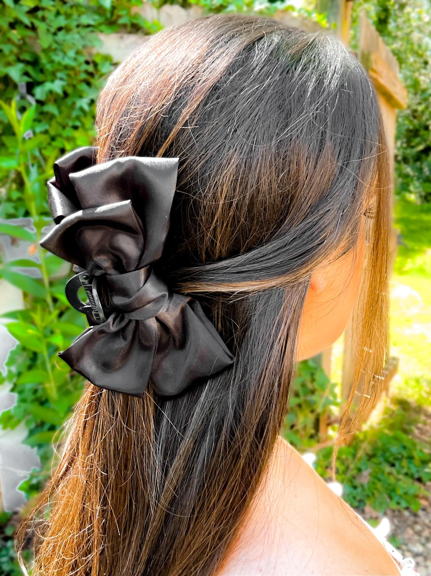 Large Satin Bow Claw Clips