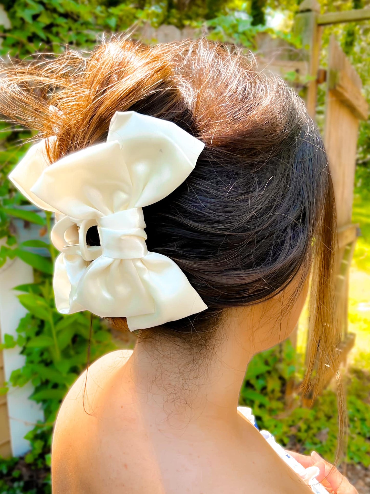 Large Satin Bow Claw Clips