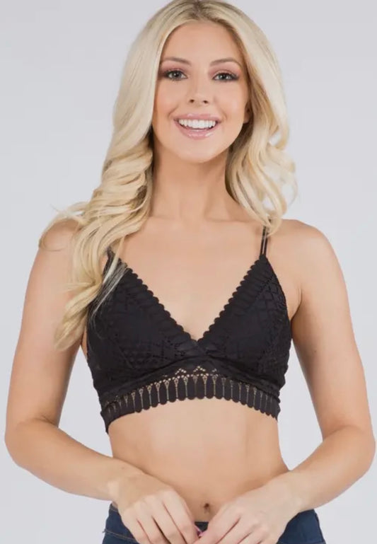 Padded Lace Silhouette Bralette