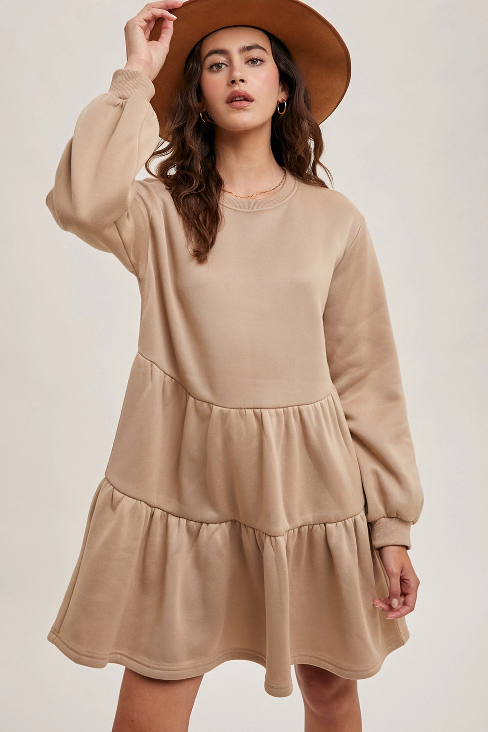 "Tier"amisu Knit Sweatshirt Dress