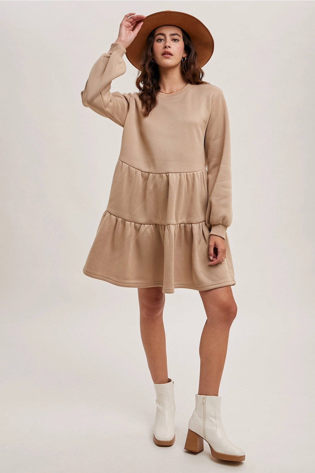 "Tier"amisu Knit Sweatshirt Dress