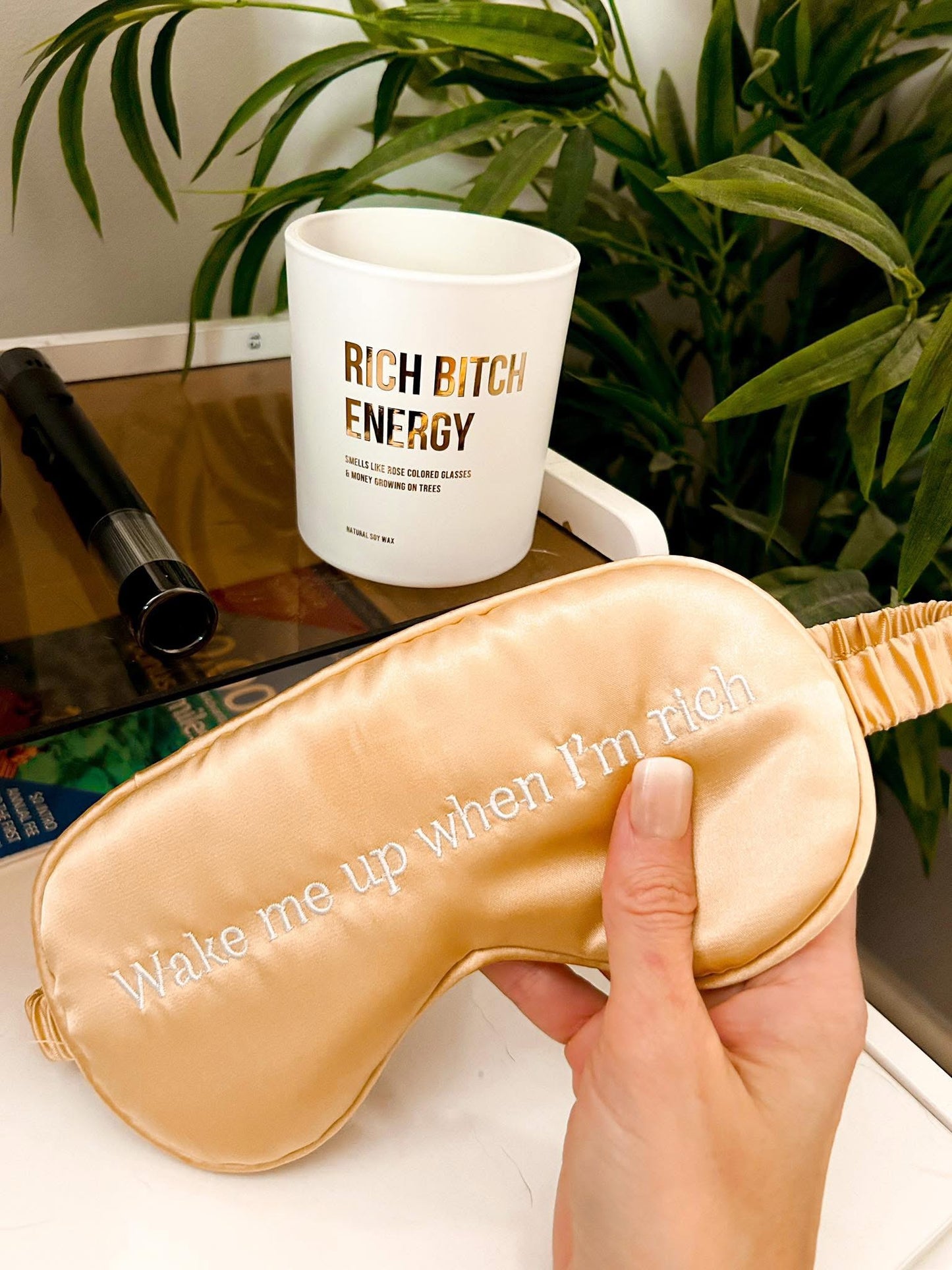 Wake Me Up When I'm Rich Satin Sleep Mask