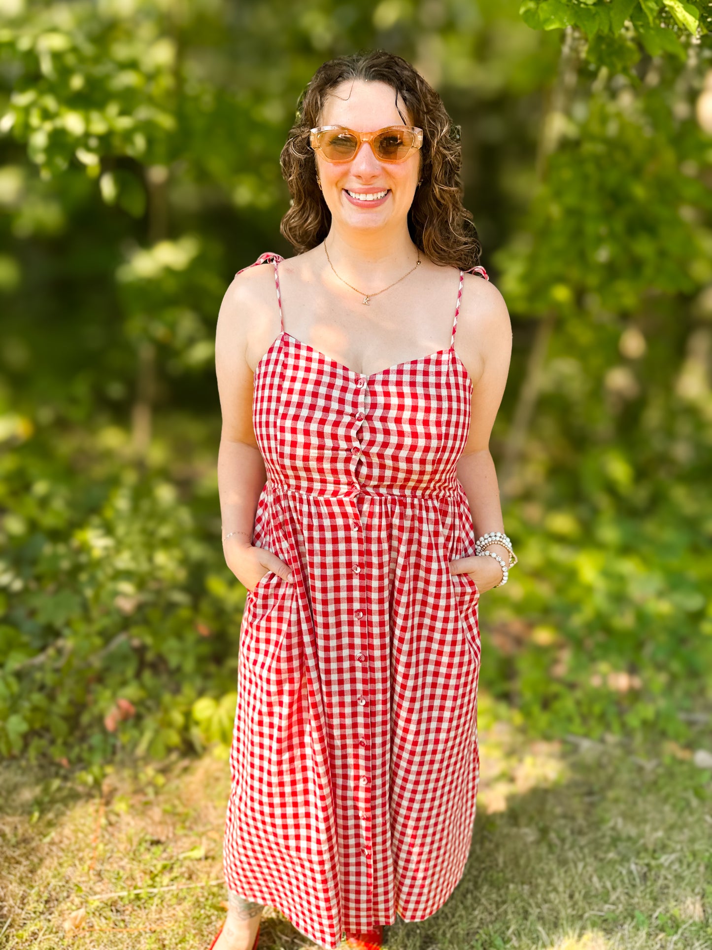 Picnic Time Button Down Midi Dress