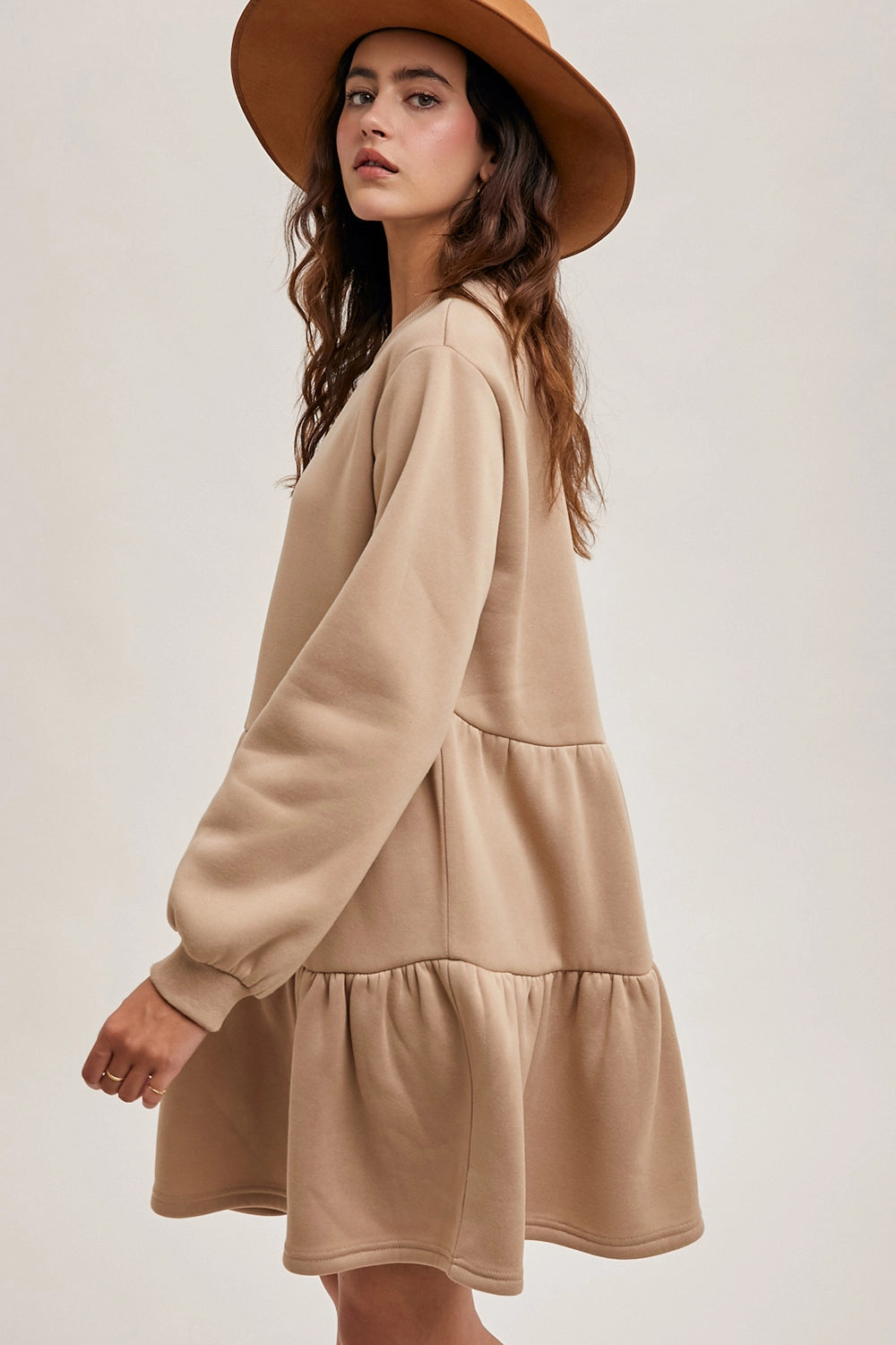 "Tier"amisu Knit Sweatshirt Dress