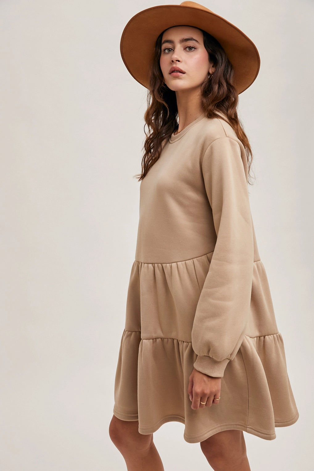 "Tier"amisu Knit Sweatshirt Dress