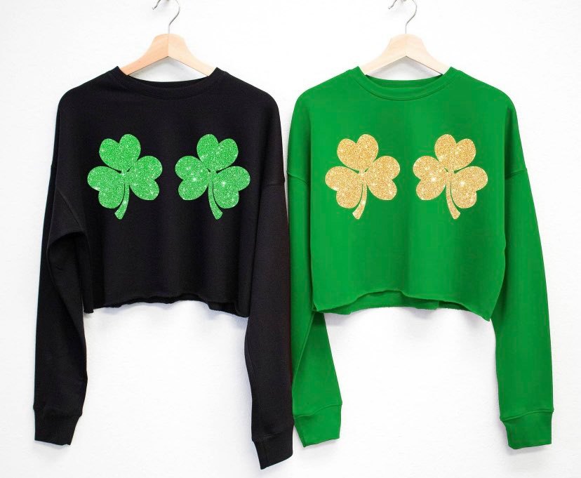 Show Me Your Shamrocks Cropped Sweatshirt