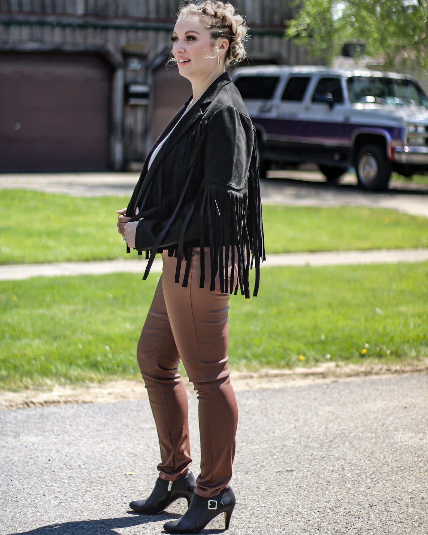 F is For Fringe Faux Suede Jacket