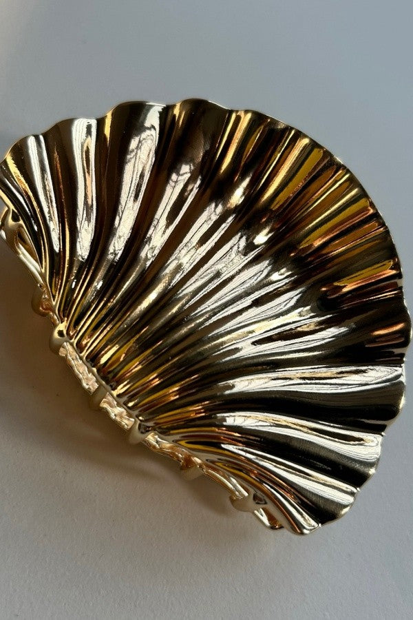 Metallic Seashell Hair Clip
