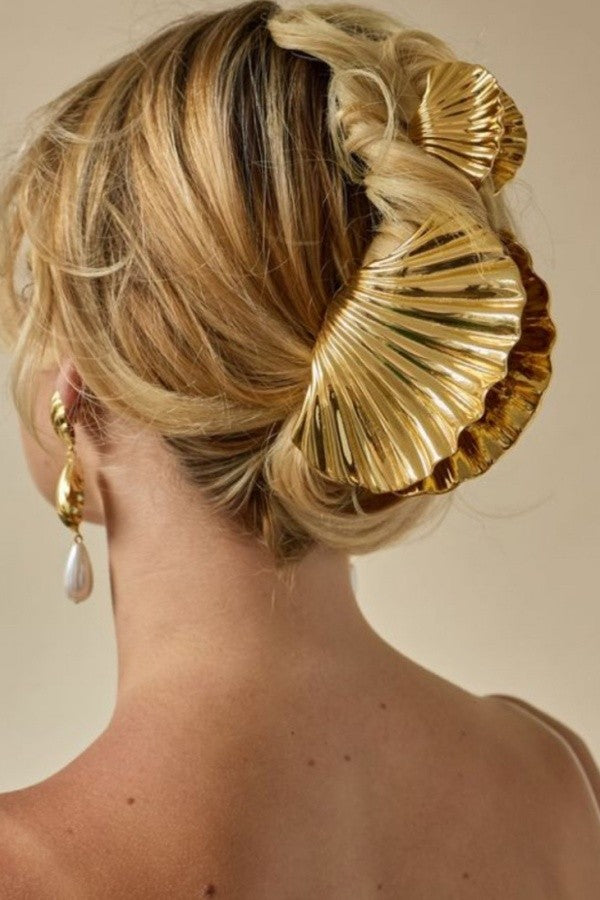 Metallic Seashell Hair Clip