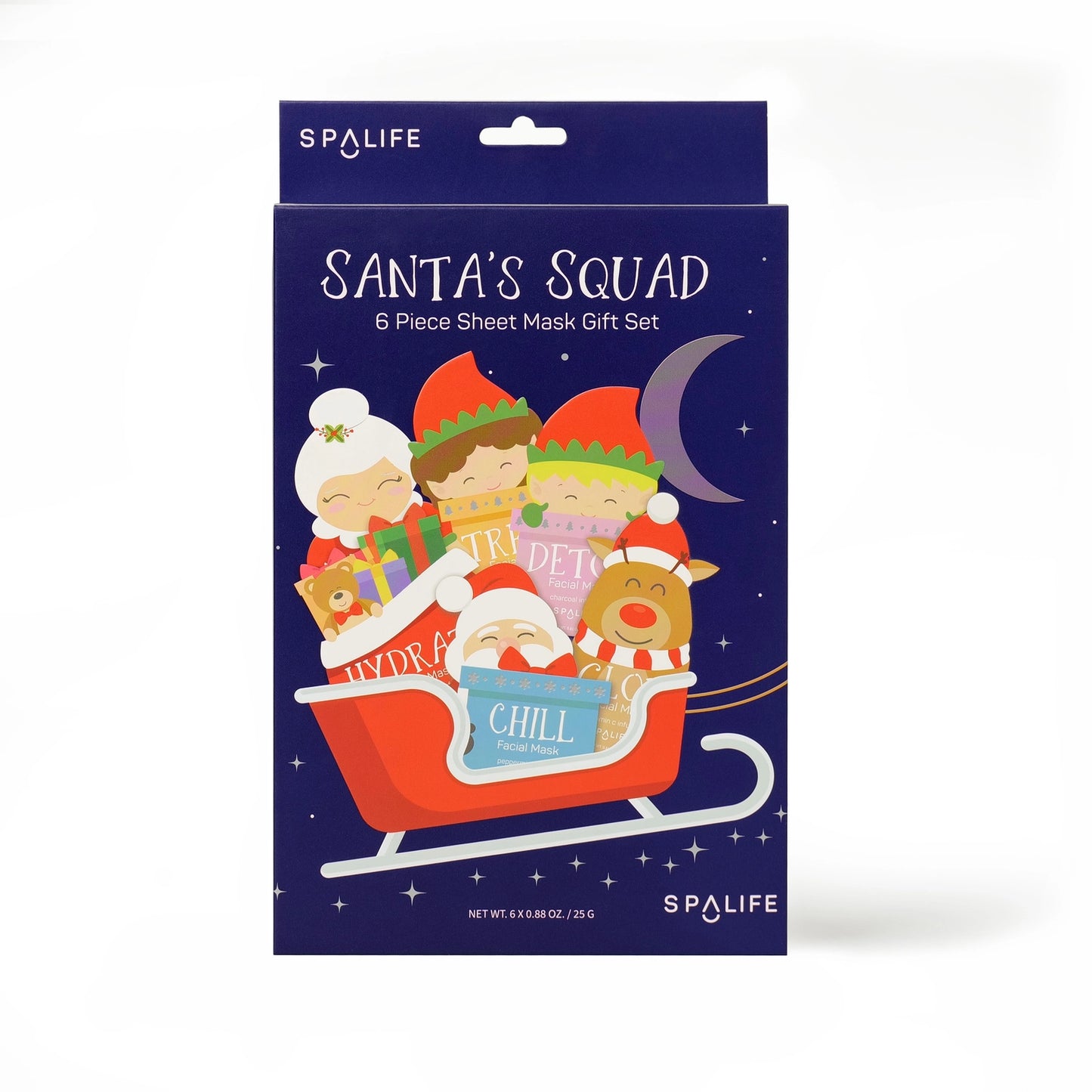 Santa's Squad 6 Piece Sheet Mask Gift Set