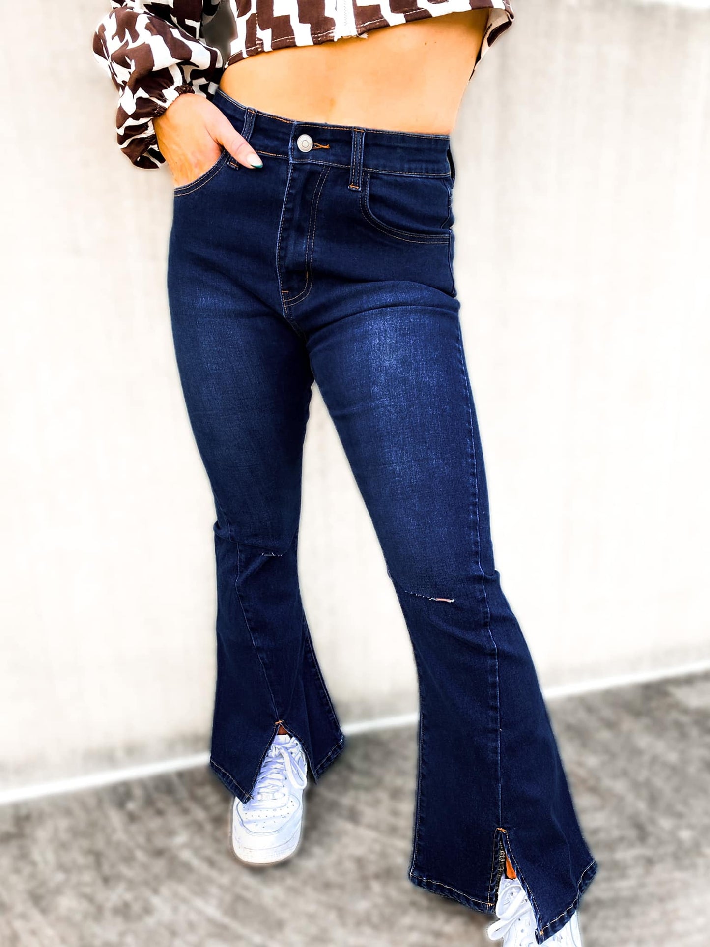 Split Hem Bell Bottom Jeans