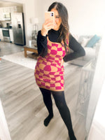 Groovy Gal Checkered Sweater Dress