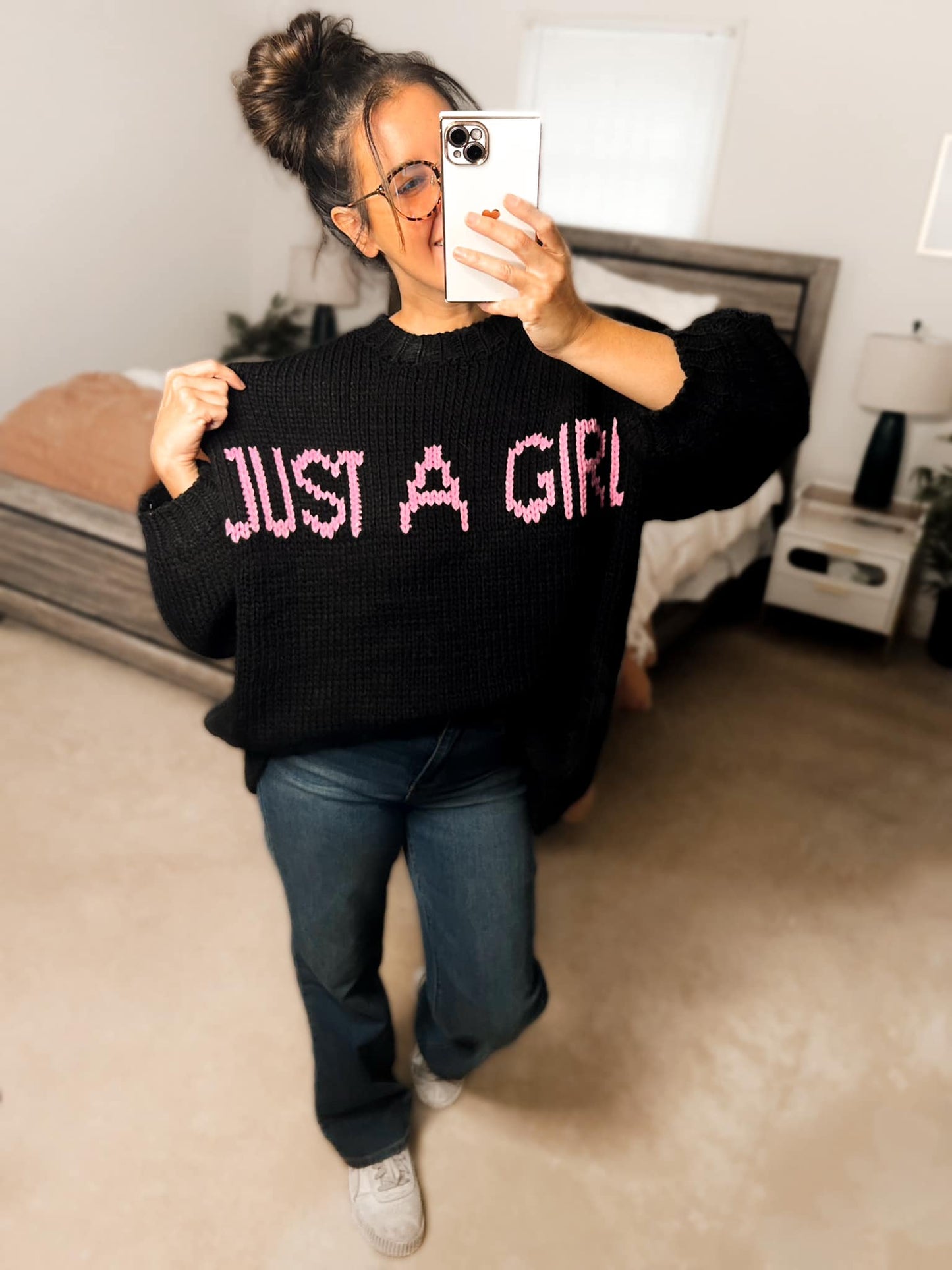 Just a Girl Knitted Oversized Sweater