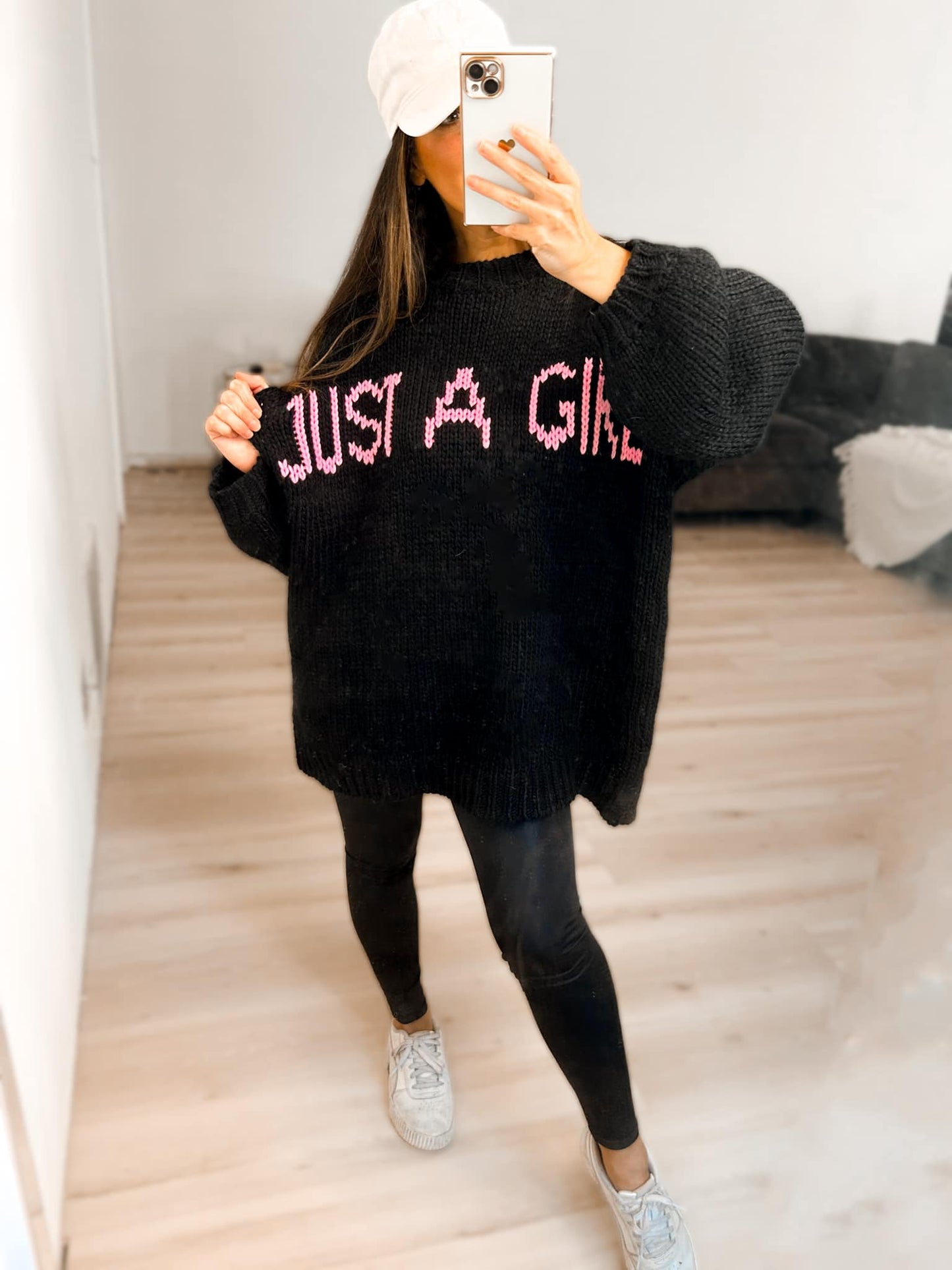 Just a Girl Knitted Oversized Sweater