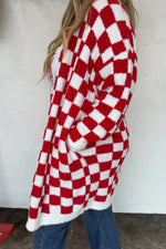 The Candy Cane Checkered Cardi