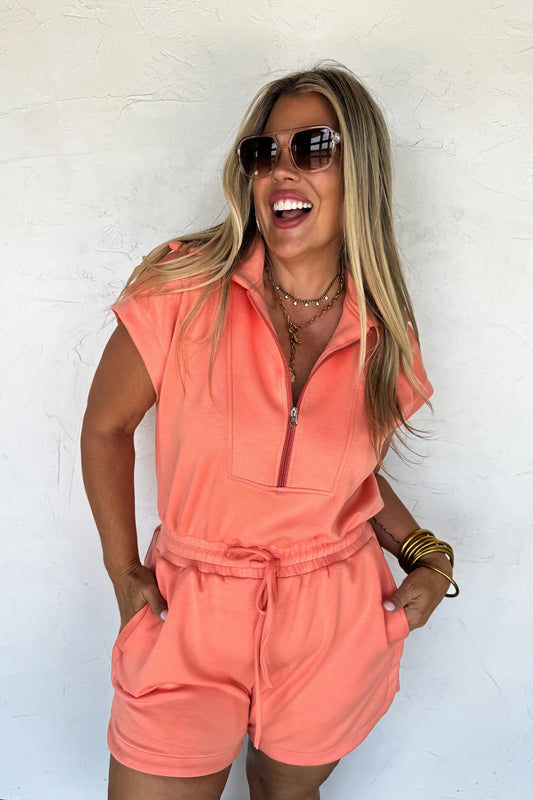 Coral Crush Romper