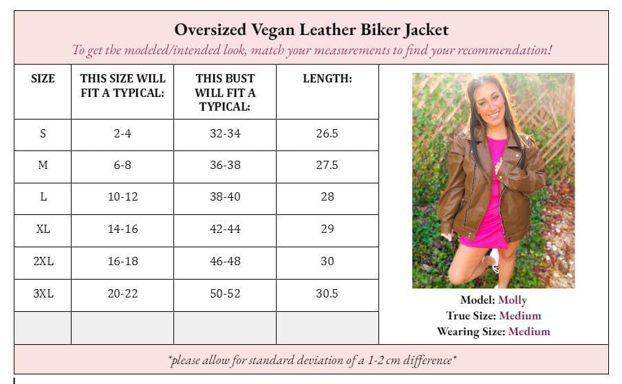 Oversized Vegan Leather Biker Jacket