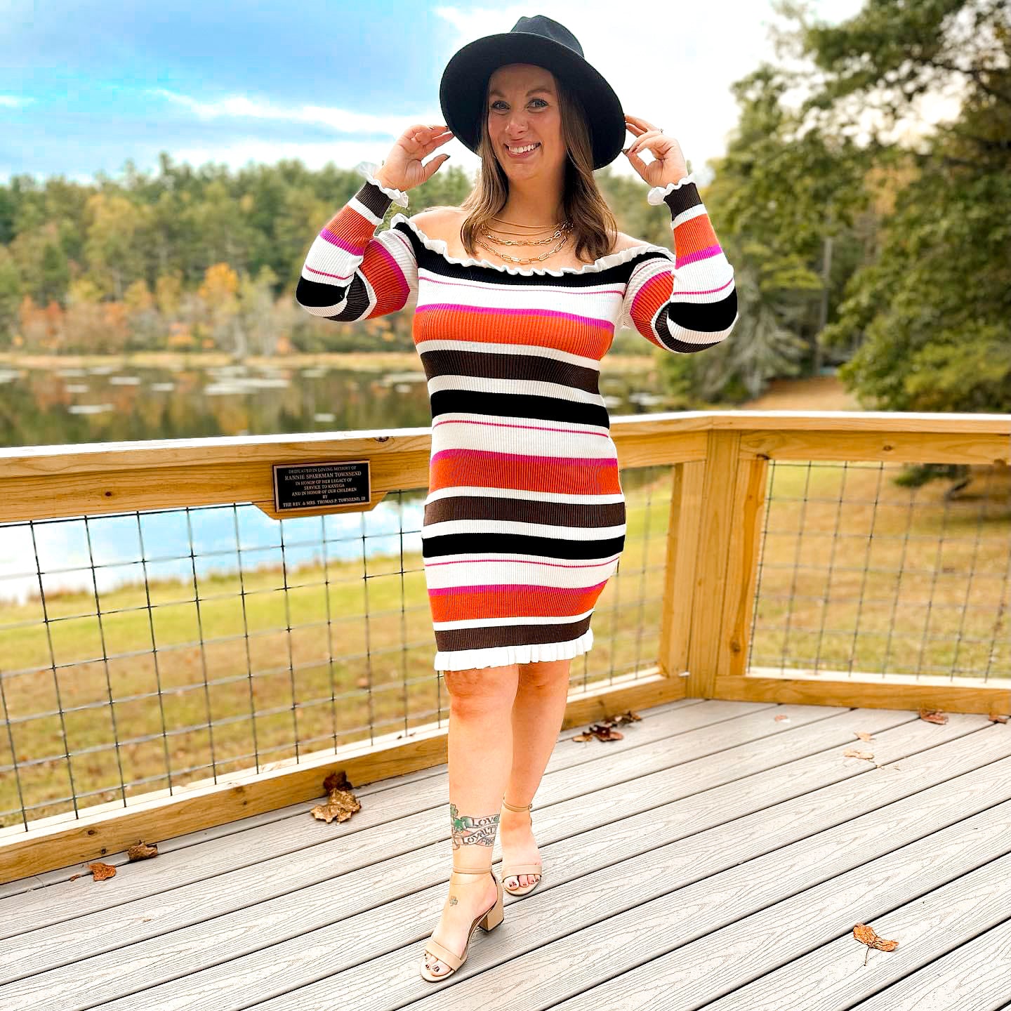 Falling for You Off-Shoulder Sweater Dress