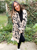 Abstract Animal Print Cardigan