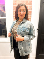 Oversized Distressed Classic Denim Jacket