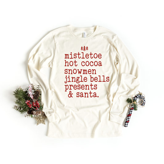 Christmas List Long Sleeve Tee