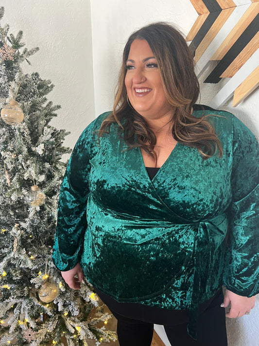 Evergreen Velvet Top