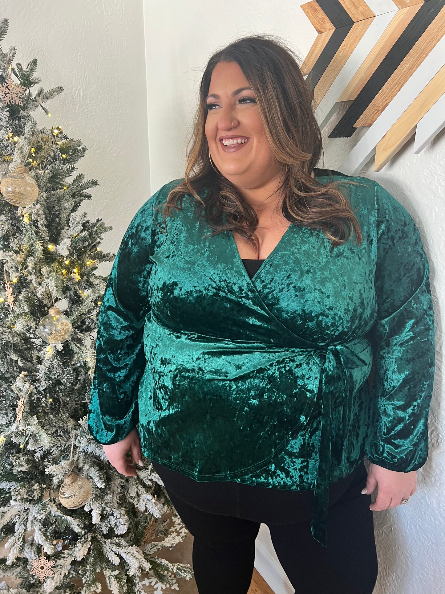 Evergreen Velvet Top